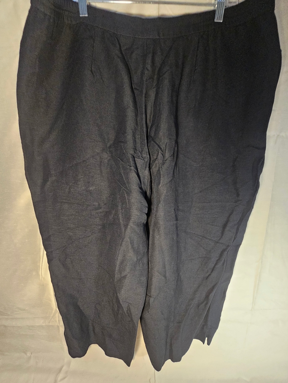 Style & Co. Women's Black Wide-Leg Linen Blend Split Pants Size 18W